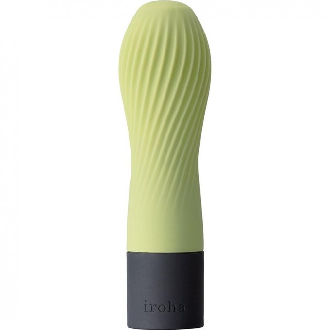 Салатовый рифленый мини-вибратор IROHA ZEN MATCHA - 12,7 см. HMZ-01